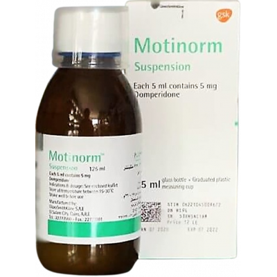 MOTINORM 5 MG / 5 ML ( DOMPERIDONE ) ORAL SUSPENSION 125 ML